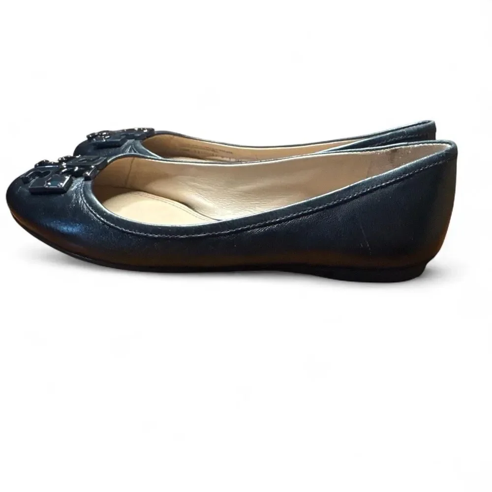 Tory-burch Women's Black Ballet-shoes Comfort Flats TB Emblem